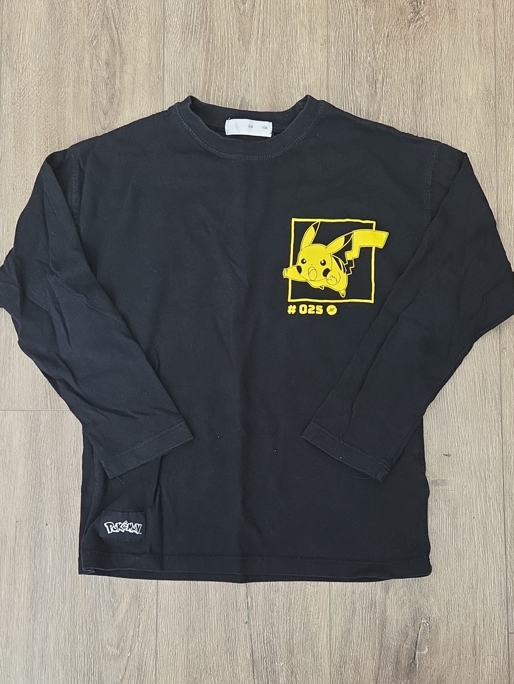Zara Kids Black Pikachu Graphic Long Sleeve Shirt Youth 8/9